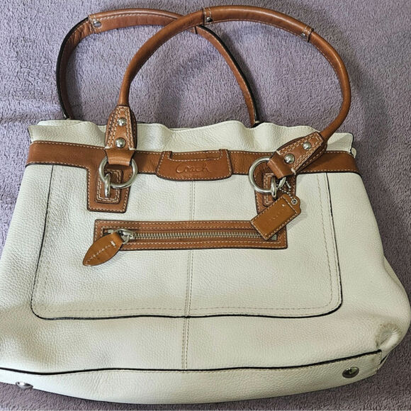 Coach White and Tan Crossbody Bag - Picture 1 of 13